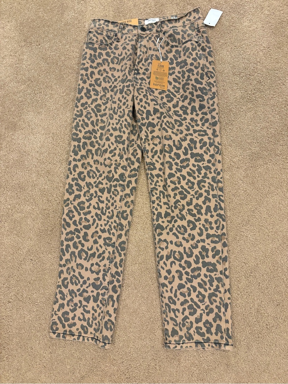 Leopard Print Straight Leg Jeans